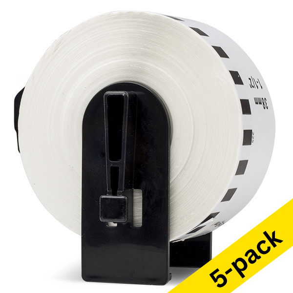 123ink version replaces Brother DK-22225 continuous paper tape (5-pack) DK22225C 650622 - 1