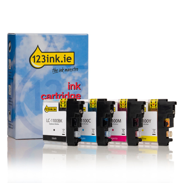 123ink version replaces Brother LC-1100BK/C/M/Y ink cartridge 4-pack LC1100VALBPC 132125 - 1