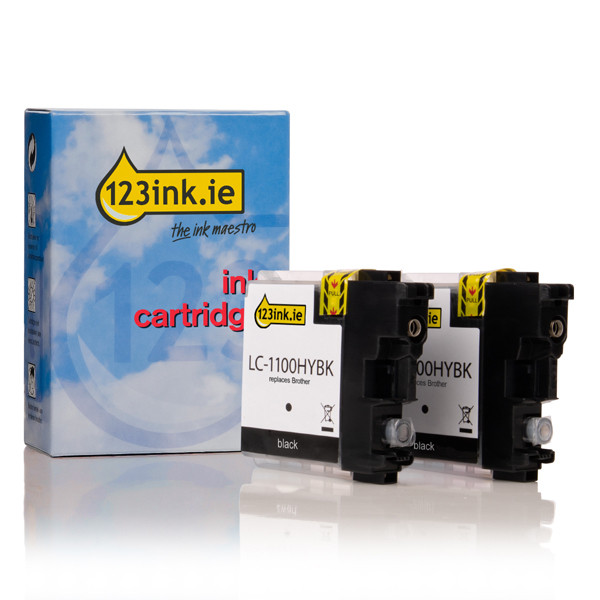 123ink version replaces Brother LC-1100HYBK ink cartridge (2-pack) LC-1100HYBKBP2C 132189 - 1