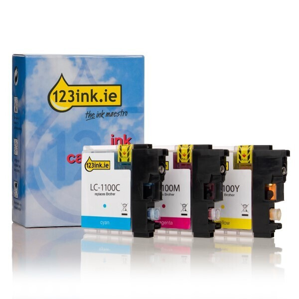123ink version replaces Brother LC-1100RBWBP C/M/Y ink cartridge 3-pack LC-1100RBWBPC LC1100RBWBPC 132134 - 1