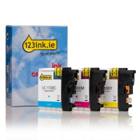 123ink version replaces Brother LC-1100RBWBP C/M/Y ink cartridge 3-pack