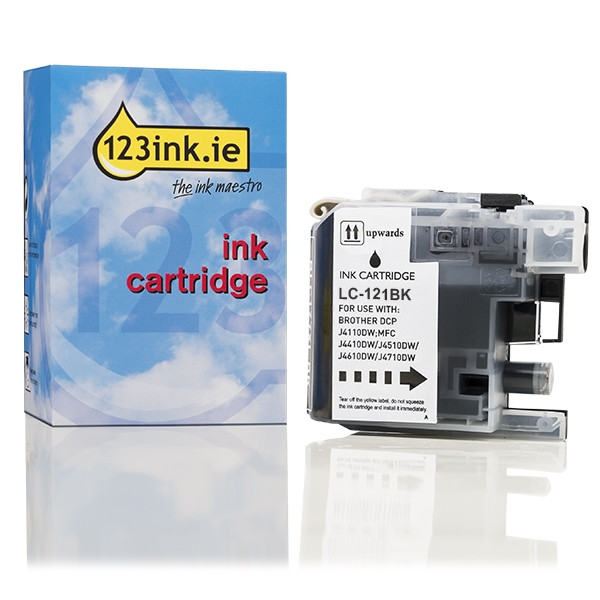 123ink version replaces Brother LC-121BK black ink cartridge LC-121BKC 029115 - 1