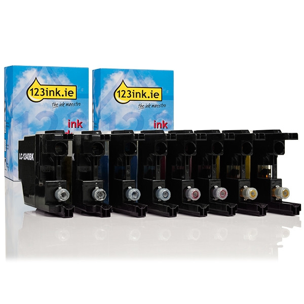 123ink version replaces Brother LC-1240VALBP BK/C/M/Y ink cartridge 8-pack  125950 - 1