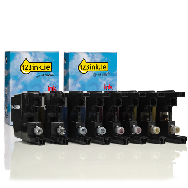 123ink version replaces Brother LC-1240VALBP BK/C/M/Y ink cartridge 8-pack LC1240VALBPC 125953 - 1