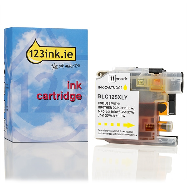 123ink version replaces Brother LC-125XLY high capacity yellow ink cartridge LC-125XLYC 029105 - 1