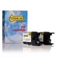 123ink version replaces Brother LC-1280XLBK black ink cartridge 2-pack
