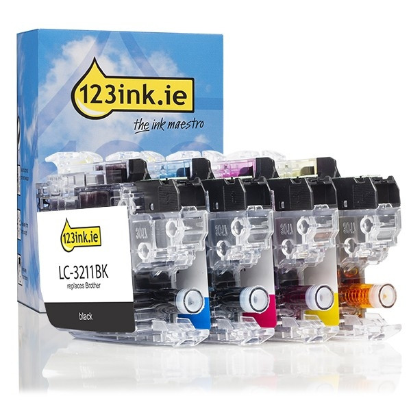 123ink version replaces Brother LC-3211VAL BK/C/M/Y ink cartridge 4-pack LC3211VALC 127241 - 1