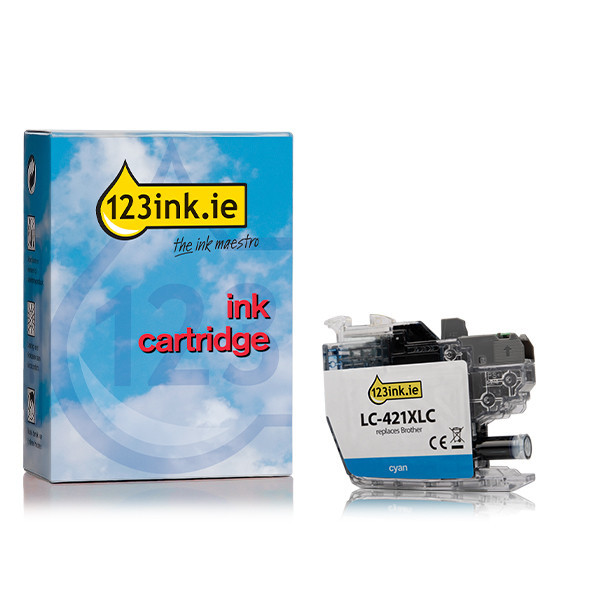 123ink version replaces Brother LC-421XLC high capacity cyan ink cartridge LC-421XLCC 160381 - 1