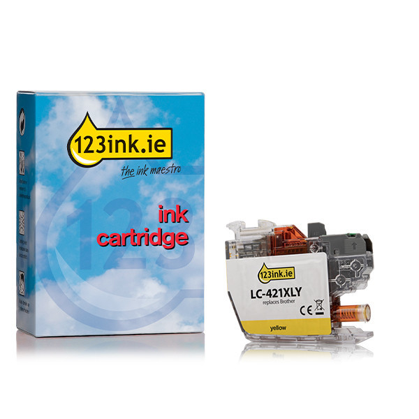 123ink version replaces Brother LC-421XLY high capacity yellow ink cartridge LC-421XLYC 160383 - 1