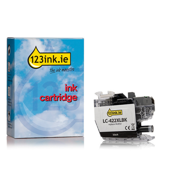 123ink version replaces Brother LC-422XLBK high capacity black ink cartridge LC-422XLBKC 160255 - 1