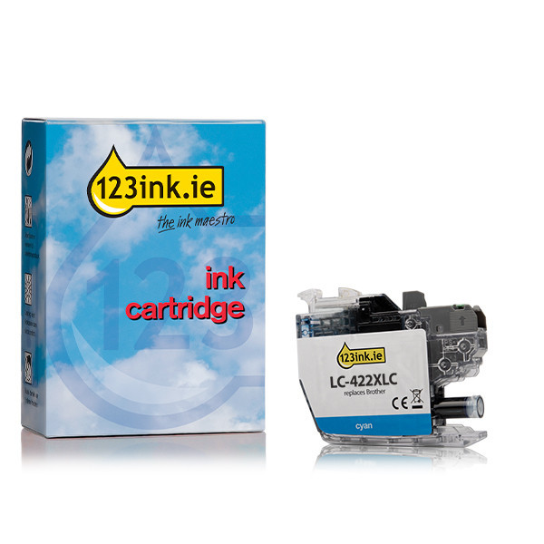 123ink version replaces Brother LC-422XLC high capacity cyan ink cartridge LC-422XLCC 160256 - 1