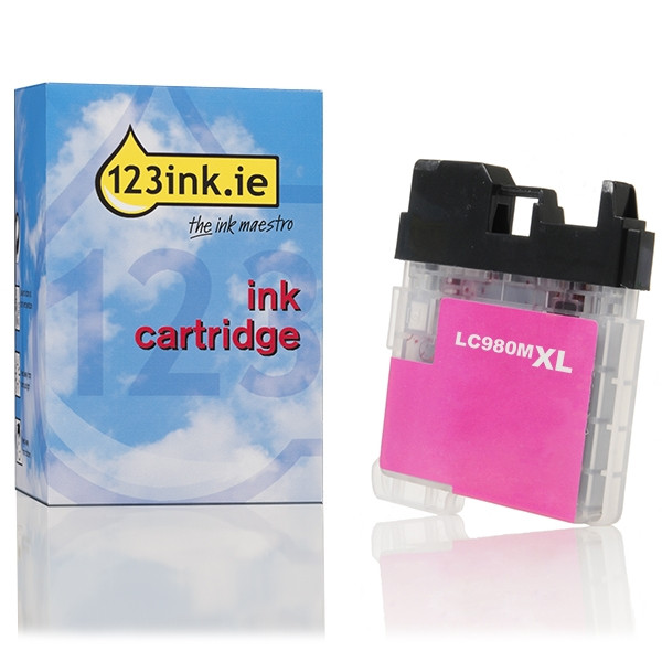 123ink version replaces Brother LC-980XLM high capacity magenta ink cartridge LC980MC 028883 - 1