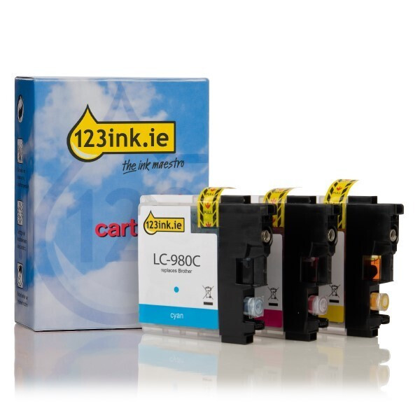 123ink version replaces Brother LC-980 C/M/Y ink cartridge 3-pack LC-980RBWBPC 132138 - 1