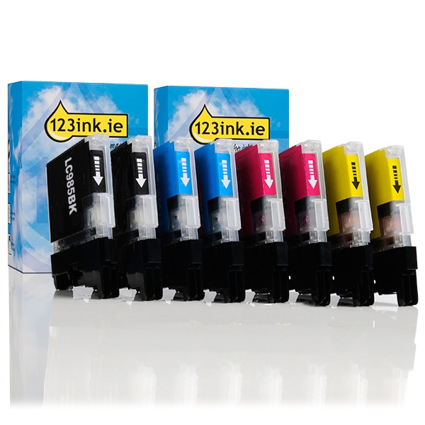 123ink version replaces Brother LC-985VALBP BK/C/M/Y ink cartridge 8-pack  125938 - 1