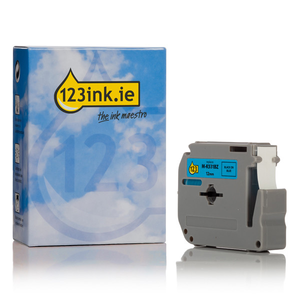 123ink version replaces Brother M-K531BZ black on blue tape, 12mm MK531BZC 080599 - 1