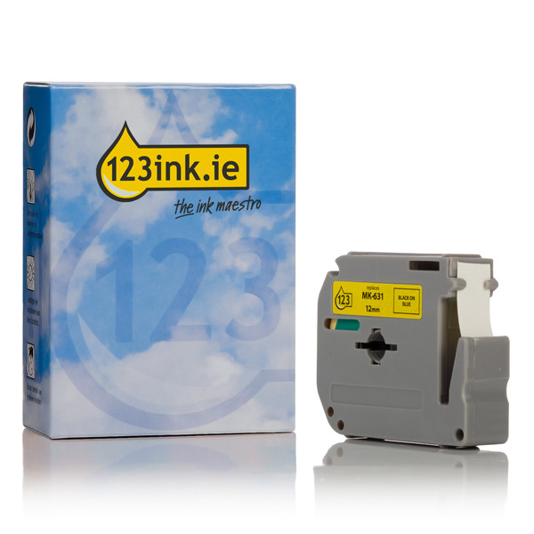 123ink version replaces Brother M-K631BZ black on yellow non-laminated tape, 12mm MK631BZC 080607 - 1