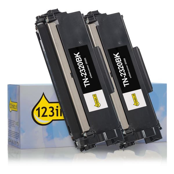 123ink version replaces Brother TN-2320BK black toner 2-pack TN2320TWINC 051331 - 1