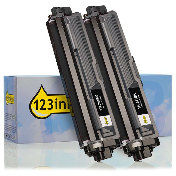 123ink version replaces Brother TN-241BK black toner 2-pack TN241BKTWINC 051327 - 1