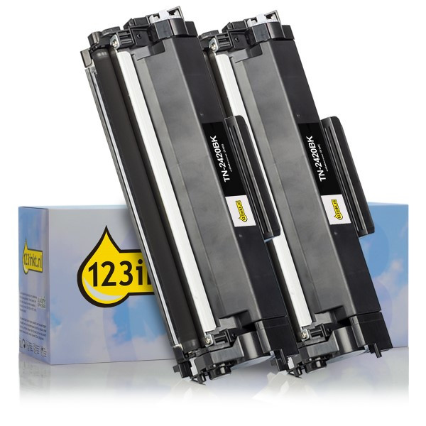 123ink version replaces Brother TN-2420 black toner 2-pack TN2420TWINC 051333 - 1