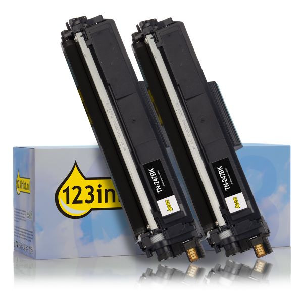 123ink version replaces Brother TN-247BK black toner 2-pack TN247BKTWINC 051329 - 1