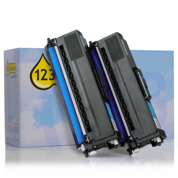 123ink version replaces Brother TN-329C high capacity cyan toner 2-pack TN329CTWINC 132184 - 1