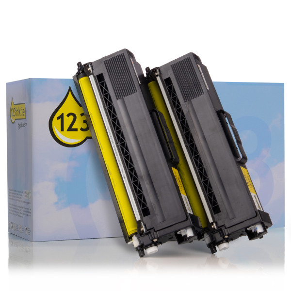 123ink version replaces Brother TN-329Y high capacity yellow toner 2-pack TN329YTWINC 132186 - 1