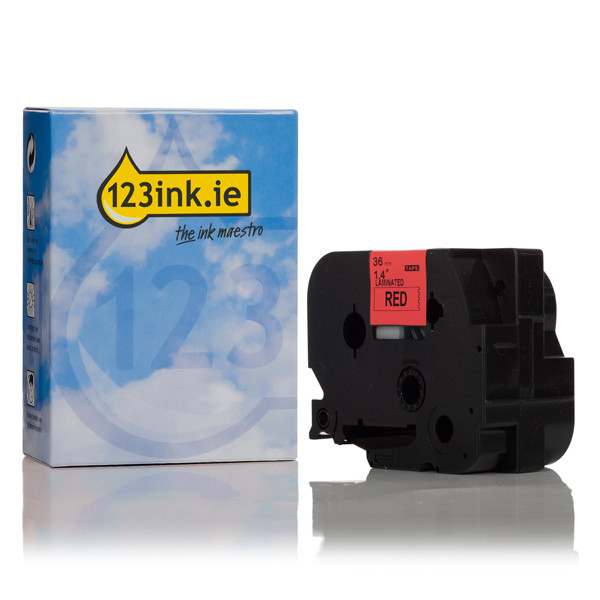 123ink version replaces Brother TZe-461 black on red tape, 36mm TZe461C 080477 - 1