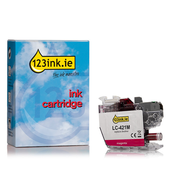 123ink version replaces Brother LC-421M magenta ink cartridge LC-421MC 160378 - 1