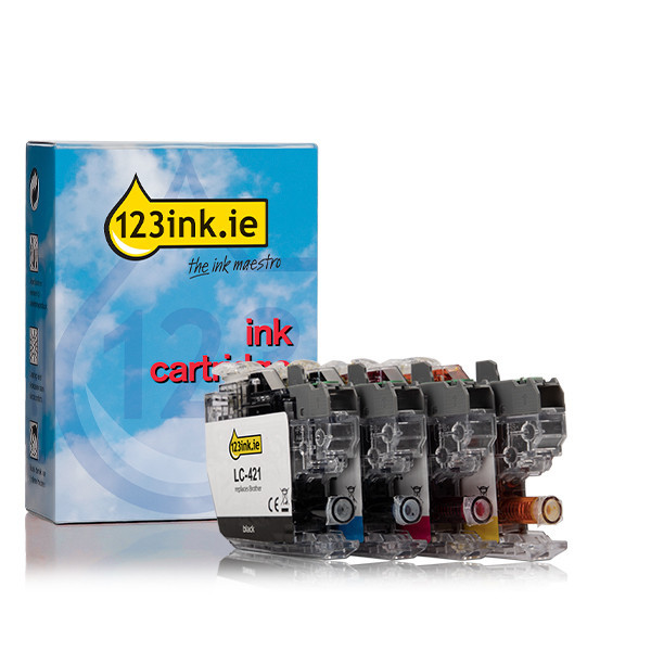 123ink version replaces Brother LC-421XL BK/C/M/Y high capacity ink cartridge (4-pack)  160385 - 1