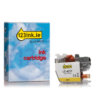 123ink version replaces Brother LC-421Y yellow ink cartridge  160379