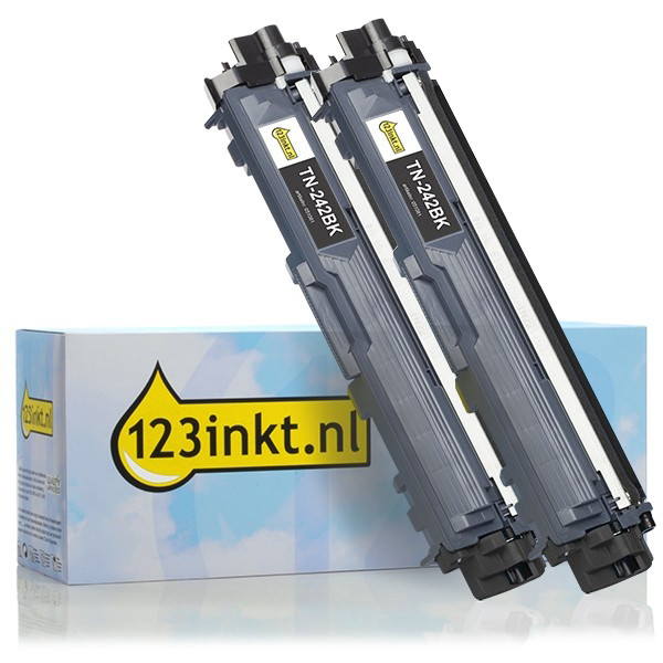 123ink version replaces Brother TN-242BK black toner 2-pack TN242BKTWIN 010075 - 1