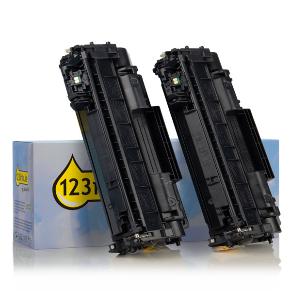 123ink version replaces HP 05A (CE505D) black toner 2-pack CE505DC 054771 - 1