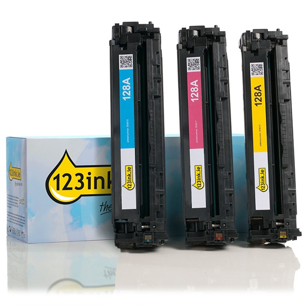 123ink version replaces HP 128A (CF371AM) C/M/Y toner 3-pack CF371AMC 054761 - 1