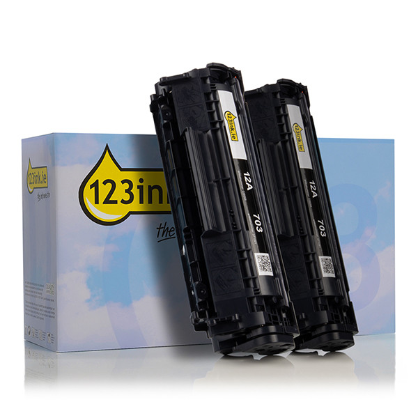 123ink version replaces HP 12AD (Q2612AD) black toner 2-pack Q2612ADC 132159 - 1