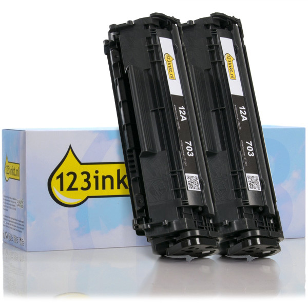 123ink version replaces HP 12A (Q2612A) black toner (2-pack) Q2612ADC 160723 - 1