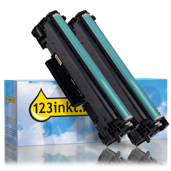 123ink version replaces HP 142A (W1420A) black toner 2-pack W1420AC 160714 - 1