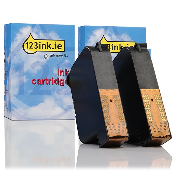 123ink version replaces HP 15 (C6615D/DE) black 2-pack  030332 - 1