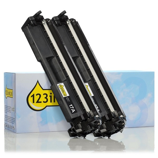 123ink version replaces HP 17A (CF217A) black toner (2-pack) CF217AC 160707 - 1