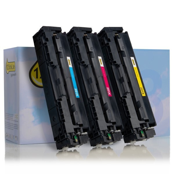 123ink version replaces HP 201X (CF253XM) C/Y/M toner 3-pack CF253XMC 132175 - 1