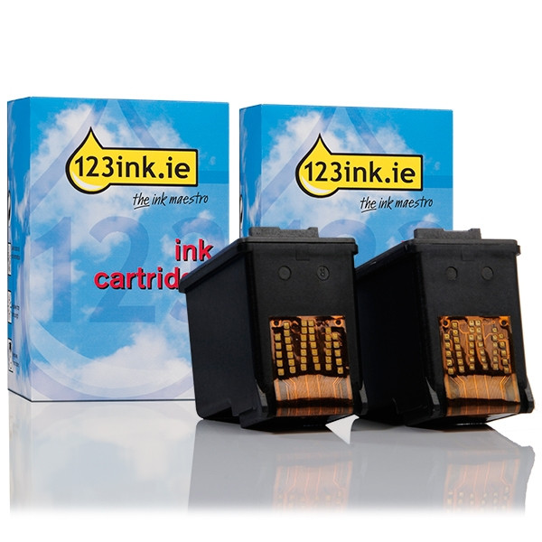 123ink version replaces HP 21 (C9351AE) black 2-pack C9351AEC 160024 - 1