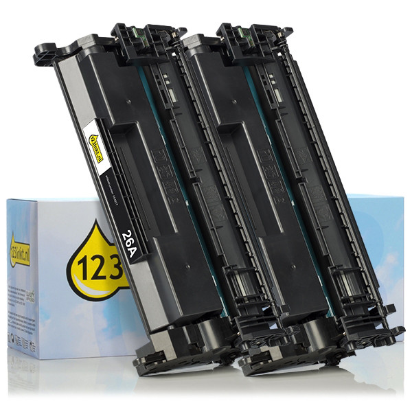 123ink version replaces HP 26A (CF226A) black toner (2-pack) CF226AC 160706 - 1