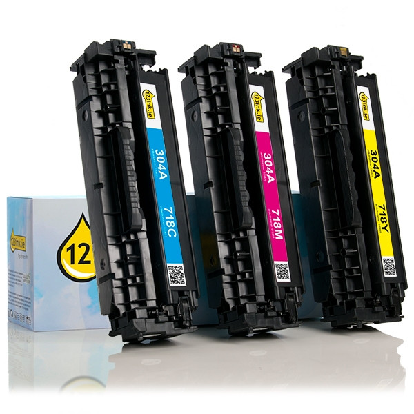 123ink version replaces HP 304A (CF372AM) C/M/Y toner 3-pack CF372AMC 054763 - 1