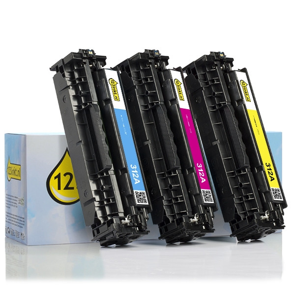 123ink version replaces HP 312A (CF440AM) C/M/Y toner 3-pack CF440AMC 055071 - 1