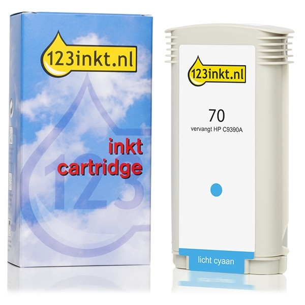 123ink version replaces HP 70 (C9390A) light cyan ink cartridge C9390AC 030801 - 1