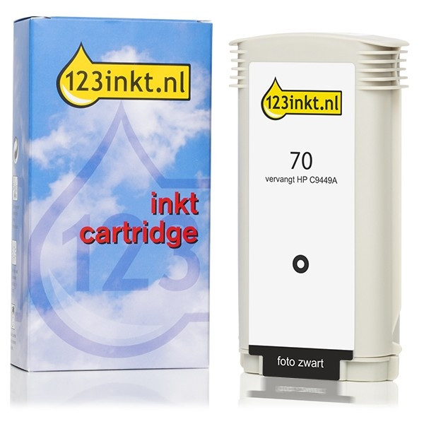 123ink version replaces HP 70 (C9449A) photo black ink cartridge C9449AC 030809 - 1