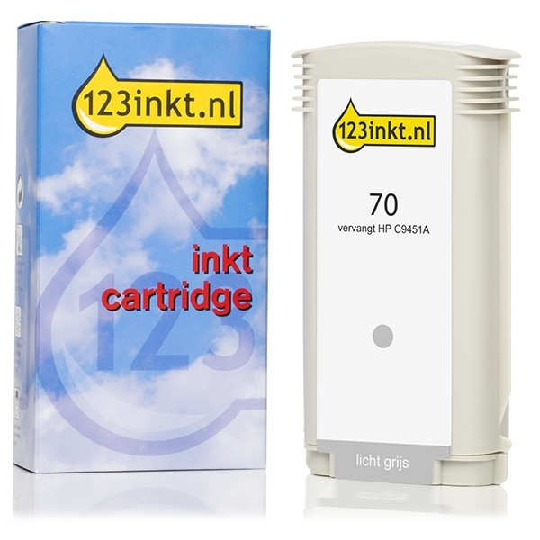 123ink version replaces HP 70 (C9451A) light grey ink cartridge C9451AC 030817 - 1