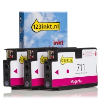 123ink version replaces HP 711 (CZ135A) magenta ink cartridge 3-pack CZ135AC 044207