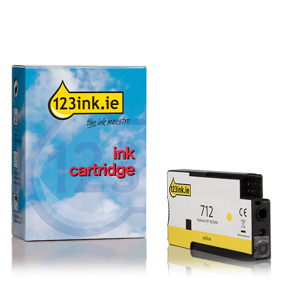 123ink version replaces HP 712 yellow ink cartridge (3ED69A) 3ED69AC 093113 - 1