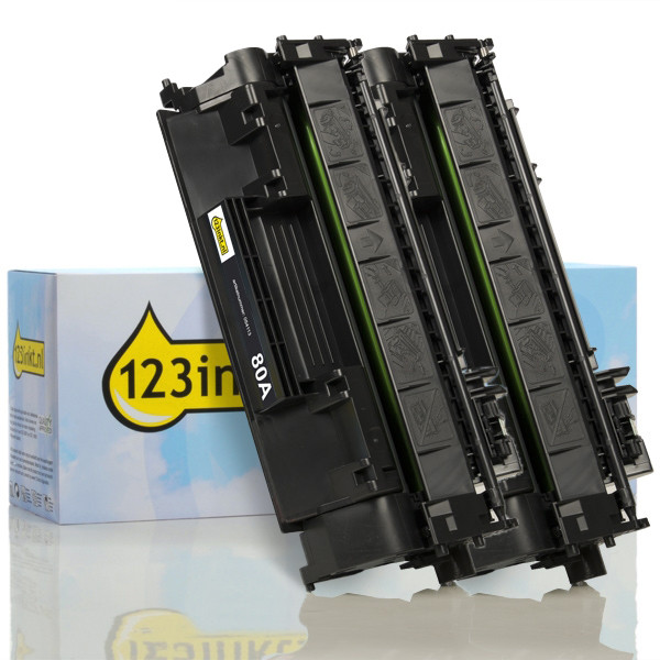 123ink version replaces HP 80A (CF280A) black toner (2-pack) CF280AC 160721 - 1