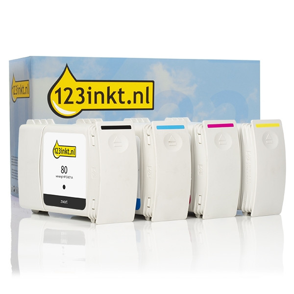 123ink version replaces HP 80 BK/C/M/Y ink cartridge 4-pack  160162 - 1